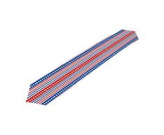 Doppelseitig Vierte von Juli Amerikanische Flagge Independence Memorial Day Patriotische Freiheit Polyester Tischläufer & Bettläufer 33 cm W x 177,8 cm L/33 cm W x 228,6 cm L Party Hotel Esstisch Top Dekoration, Polyester, Multi2, 13 x 90