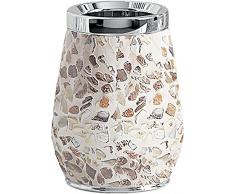 Gedy Marina Zahnputzbecher, Keramik, Beige, 8,5 x 8,5 x 11,3