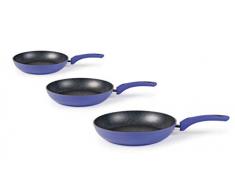 Excelsa Color Stone Set 3 Pfannen Aluminium geschmiedet mit Antihaftbeschichtung