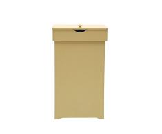 mulsh Trash kann gabage Mülleimer Abfall Behälter 13 Gallonen rececling Mülleimer Papierkorb Kommode Schrank Holz Küche Space Saver Abfallkörbe mit Deckel in gelb, 40,6 x 33 x 67.3 cm (BxTxH)