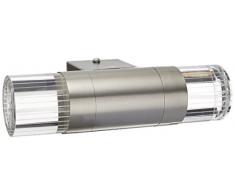 LUTEC Moderne Design Aussenwandleuchte Durban, Edelstahl, 2 x Cree LED 3 W, 480 Lumen, IP 44 ST 581