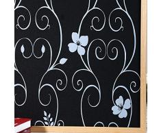 Velimax Raumverdunkelung Fensterfolie Schwarz Fensterfolie Tönung für Tag Schlaf Sichtschutz Glas Aufkleber 95% Lichtblockierung Hitzekontrolle Deko Fensterfolie 17.7 x 157.4 schwarz