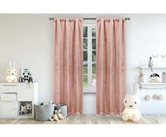 Lala + Bash Daniella Scheibengardine, 37 x 84 cm, Weiß 38x84 (2 Pieces) Pink (Pretty Pink)