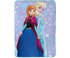 Jay Franco Disney Frozen Magische Winter Raschel Decke – Maße: 152,4 x 203,2 cm, Kinderbettwäsche ELSA und Anna – farbecht, super weich – (offizielles Disney-Produkt)