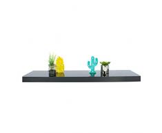 Anika Schwebendes Regal, 3,8 cm hoch x 80 cm breit x 23,5 cm tief, Black High Gloss, 3.8cm High x 80cm Wide x 23.5cm Deep
