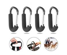 Groupcow 4 Stück extra große Clip Haken Halter Handgriff mit Schwamm für Kinderwagen Kinderwagen Buggy