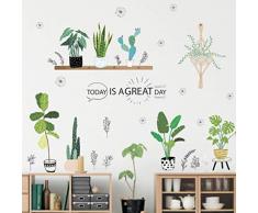 CHengQiSM Wandaufkleber Kaktus, grüne Pflanze, Aloe Bananenblätter, abnehmbare Wandaufkleber für Kinderzimmer, Schlafzimmer, Wohnzimmer