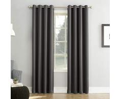 Durchsichtiger Vorhang mit Schlaufen 54 x 95 Panel dunkelgrau