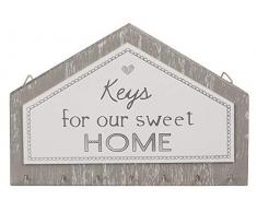 ootb Schlüsselboard, Holz, Weiß/Grau, 20x14cm