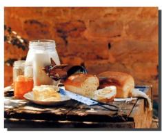 Homemade Country Bread Butter Gore Lebensmittel Stilleben Poster Kunstdruck (40 x 50)