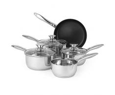 Russell Hobbs 5-teiliges Topfset „Classic Collection“, 14/16/18/20/24 cm, BW06572, Edelstahl, Silber, 47 x 25.5 x 16.5 cm