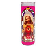 CONTINENTAL CANDLE Scented Sacred Heart Kerze, Glas, Rose, Tall
