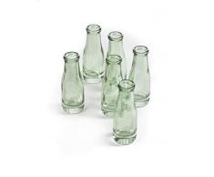 Grün Glas Bud Vase, Set von 6 grün