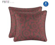 Überwurf Kissen Kissen (2-teilig, 45,7 x 45,7 cm, 4 Farben) Deko Jacquard Platz Kissen Sham für Schlafcouch Sofa von FBTS Prime, Polyester-Mischgewebe, Rot und Braun, Covers Only