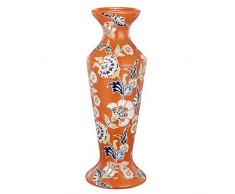 Home Love Affair Deko Keramik Kerzenständer 35,6 cm Hoch Orange Floral Asiatische Inspiriert Kerze Stick