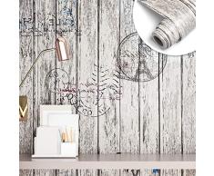 YENHOME Mediterraner Stil Holz Getreide Kontakt Papier Dekorative Film Wasserdicht Vinyl schälen und Stick Tapete für Möbel Holz Sensation Oberfläche 24X118 Turm