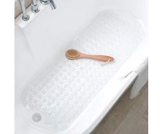 Tree Bud Badewanneneinlage mit Baumknospen-Motiv, rutschfest, 99 x 40,6 cm, extra lang, Duschmatte, Badewannenmatte für Badezimmer mit maschinenwaschbarer Waschmaschine, BPA-frei für Kinder farblos