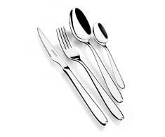 Monix London - Besteck-Set, 49 Teile, Edelstahl 18/10, mit Steakmesser und Walnuss-Etui.