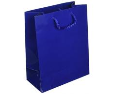 Kraft Klassics 25 marineblaue glänzende laminierte schwere Papier-Tragetasche, mit weichem Kordelgriff, 20,3 x 10,2 x 25,4 cm