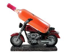 Vintage Motorrad Weinflaschenhalter Skulptur für klassischen Chopper & Fahrrad-Modell-Statuen als dekorative Bar oder Küchen-Dekoration, Tisch-Weinregal & Ständer und Retro Biker Geschenke