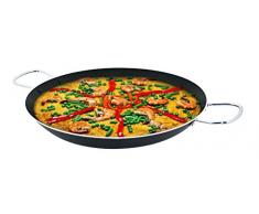 Jata Hogar Paellapfanne für 6 Portionen mit Diffusorboden, Aluminium, schwarz, 34 cm