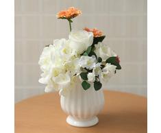 Devalook Künstliche Kunstpflanzen, Blumenstrauß inklusive Dekoration für Tisch Zuhause Büro Hochzeit Pattern-2 weiß