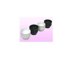 HOME Satz von 6 schwarzen Keramikschalen für Fondue Kelch Becher Eisbecher