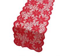 MKLFBT Tischläufer, Spitze, Tischdekoration, Kommode, Schal, für Partys und Versammlungen, 100% Polyester, 33 x 183 cm 13 X 72 Weihnachtsblätter