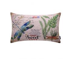 TRENDIN 50,8 x 30,5 cm Retro Libelle Flying Leinen Überwurf Taille Kissenbezug Sofa Decor Shabby Chic 20X12 Pl082tr