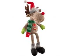 WeRChristmas Weihnachtsfigur Elch sitzend, mit weichen Beinen, Mehrfarbig, 52 cm