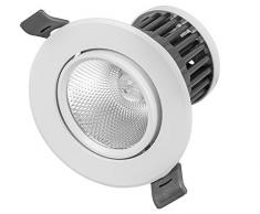Radium LED Spot 8W, 590 Lumen, Deckenstrahler, Deckenspots, Deckenleuchte, 3000K normalweiß, schwenkbar, IP20, Kunststoff, 8 W, Weiß, Schwarz