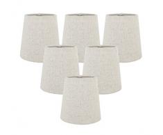 meriville Kronleuchter Lampenschirme, 3,5 von 11,4 von 11,4, Wechselrahmen, Leinen, natur, 6er-Set