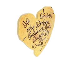 Spirit & Truth Tree Heart Heal Wandtafel He Healeth The Broken Hearted Psalm 147:3, Kratzfest mit tiefem Waschbecken, 30,5 x 30,5 x 1,9 cm
