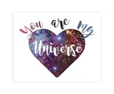 You Are My Universe 27,9 x 35,6 cm, Galaxy Decor, Zitate, Wand Zitat Kinderzimmer Zitate, Galaxy Wand Décor, Familie Décor, Wohnzimmer Dekor, Kinderzimmer Wandtattoo, Hochzeit Geschenk, Newlyweds Geschenk, Hochzeitstag Geschenk
