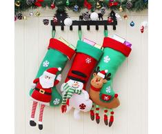 Aiduy Weihnachtsstrümpfe, 45,7 cm, mit 3D-Plüsch, Weihnachtsmann, Schneemann, Rentier, Weihnachtsdekoration, Strümpfe für Weihnachten, Urlaub, Party, Dekoration, 3 Stück, Aqua Christmas Boot [3pcs], Large