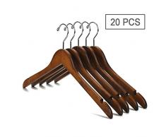 Nature Smile Kleiderbügel aus Holz, hochwertig, Lotusblüten, Kleiderbügel, Kleiderbügel, mit extra glatter Oberfläche, 360 Grad drehbarer Haken (Retro) 20 Stück