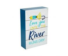 Pavillon Gift Company Dekoschild Love Runs Dry, 15,2 x 10,2 cm, horizontal stehend, Blau