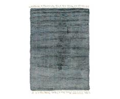 Solo Rugs Boxy Morrocan Shaggy Handgeknüpfter Teppich Marokkanisch 5 X 8 blau