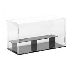 Lanscoery Vitrine aus transparentem Acryl, 2 Ebenen, Würfel-Organizer, Ständer, staubdicht, für Actionfiguren, Spielzeug, Sammlerstücke 2 Tier 14x6x6 inch;36x16x16cm