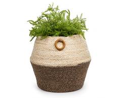 Truu Design Pflanzkorb aus natürlichem Juteseil mit Griffen, 25 x 31 cm