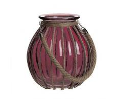 Dcasa Kerzenhalter, oval, Griff aus Seil, Burgunderrot, Kerzenleuchter und Kerzenhalter, Dekoration für Zuhause, Unisex, Erwachsene, einzigartig