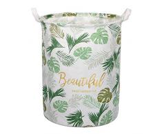 Andmey Wasserdichter Faltbarer Wäschekorb aus Segeltuch mit Griffen für Aufbewahrungskorb, Kinderzimmer, Haus-Organizer, Kinderzimmer-Aufbewahrung, Babykorb weiß