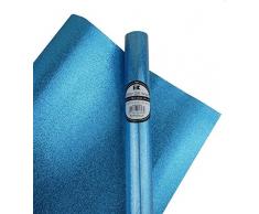 Best Creation Geschenkpapier, glitzernd, 76 x 91 cm, Himmelblau