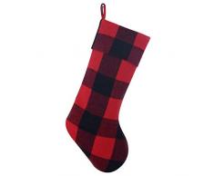 gireshome Buffalo Check Rot und Schwarz Plaid Körper, Gleichen Plaid Manschette Weihnachtsstrumpf Xmas Tree Decor 25,4 x 45,7 cm