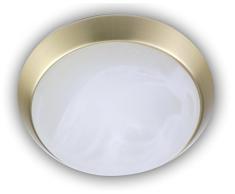 Niermann Standby Deckenleuchte - Alabaster - Dekorring Messing matt, 35 cm, HF Sensor, LED Glas/Metall Art, 35 x 35 x 12 cm