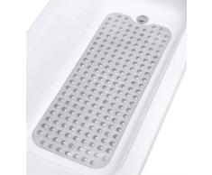 TIKE SMART Badewannenmatte, PVC, rechteckig, Vinyl, Transparent Gray (Grey), Twin XL