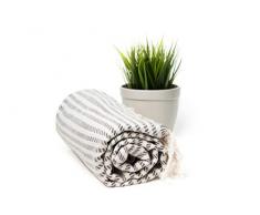 Natürliche Baumwolle hand-loomed türkischen Badetuch, cremefarben basierend mit Badetuch, gestreift,, umweltfreundlich türkischen Badetuch, Unisex Strandtuch, Sport Handtuch, Hammam Handtuch, baumwolle, grau, 39x63