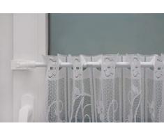 Beyond Drape Gardinenstange California Weiß ausziehbar 135-220cm + Klemmträger zur Aufhängung von Scheibengardinen ohne Bohren