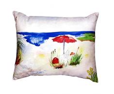 Betsy Drake NC380 roter Strandschirm ohne Kordelkissen, 40,6 x 50,8 cm