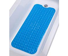 TIKE SMART Badewannenmatte, PVC, rechteckig, Vinyl, Opaque Light Blue, Twin XL